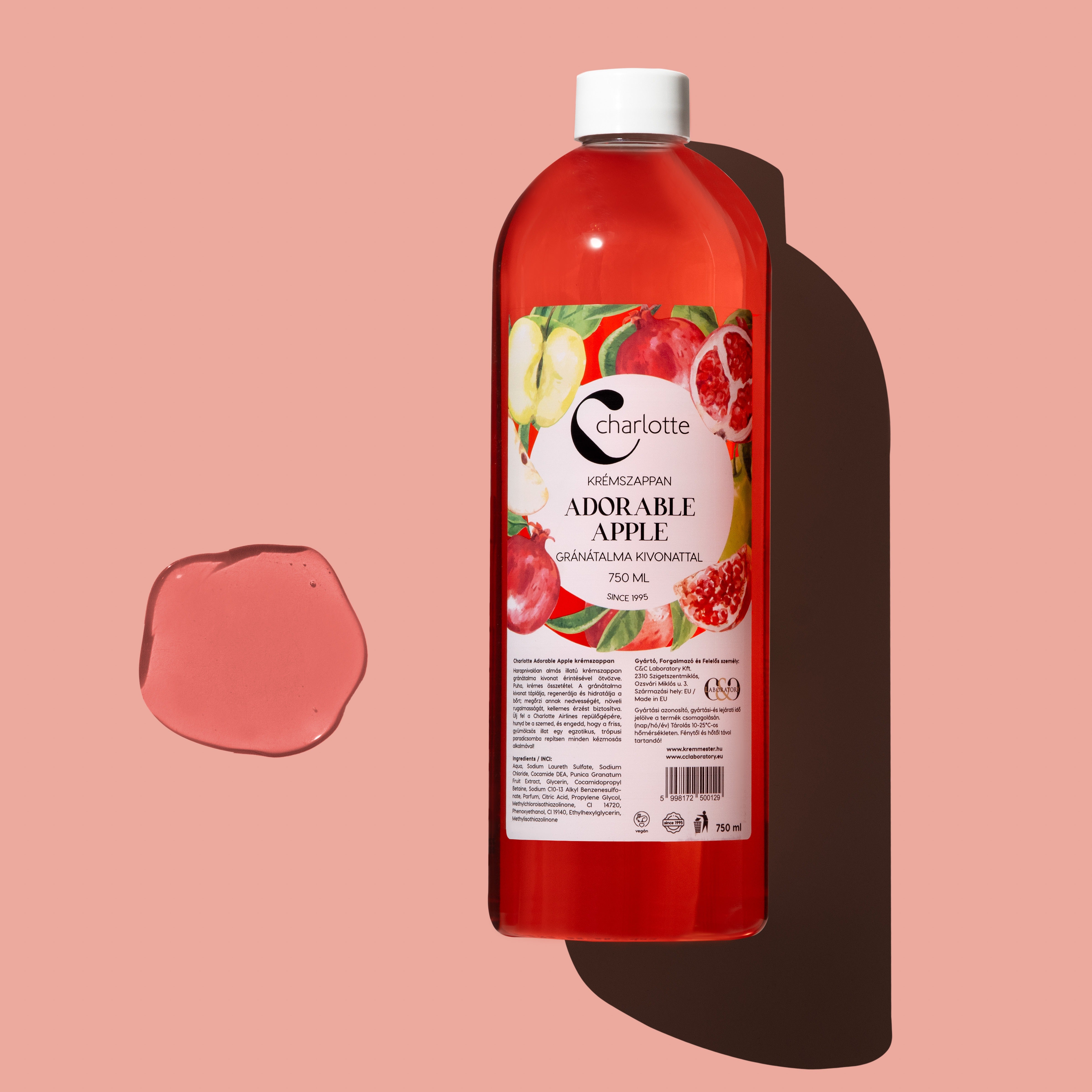 Charlotte Adorable Apple krémszappan utántöltő 750 ml