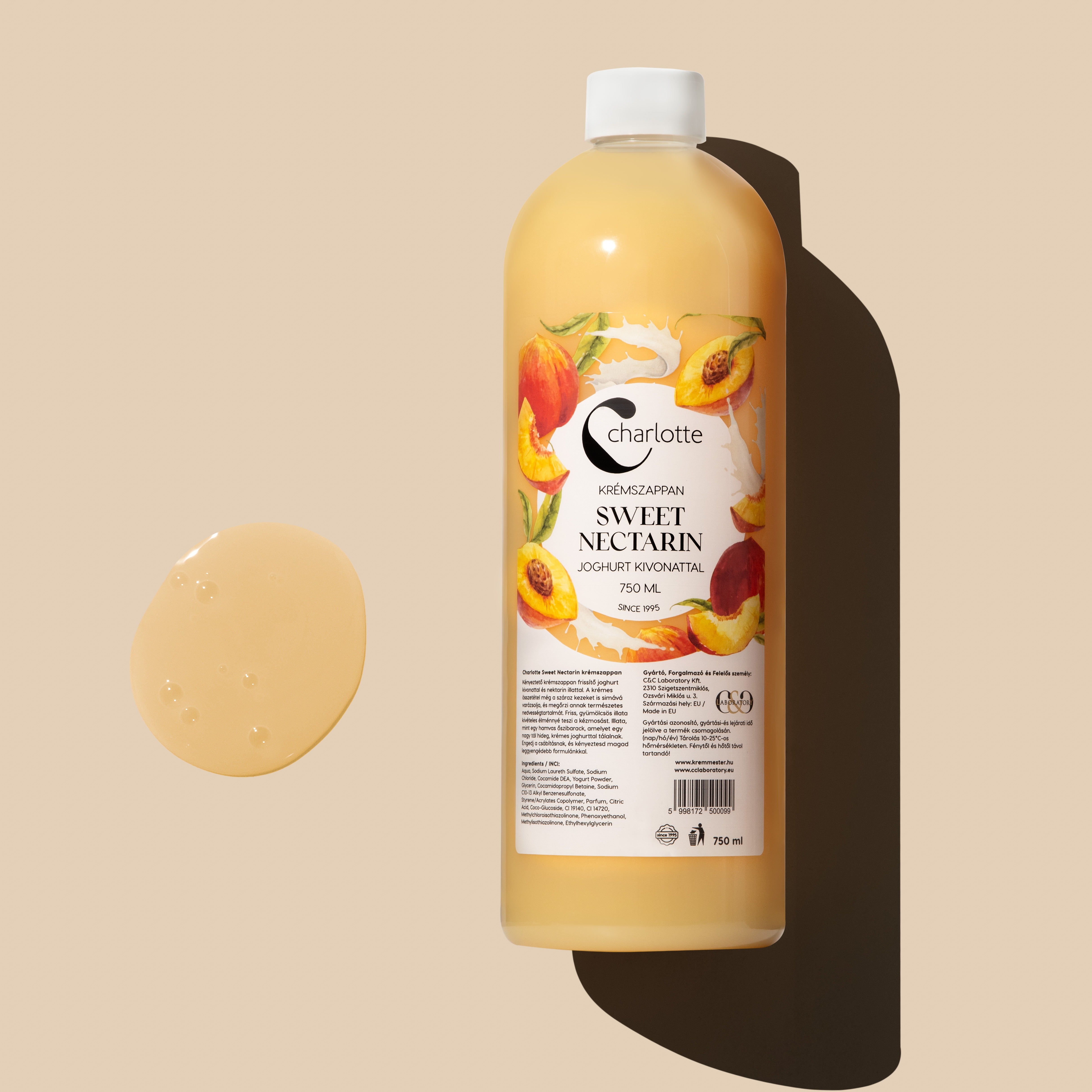 Charlotte Sweet Nectarin krémszappan utántöltő 750 ml