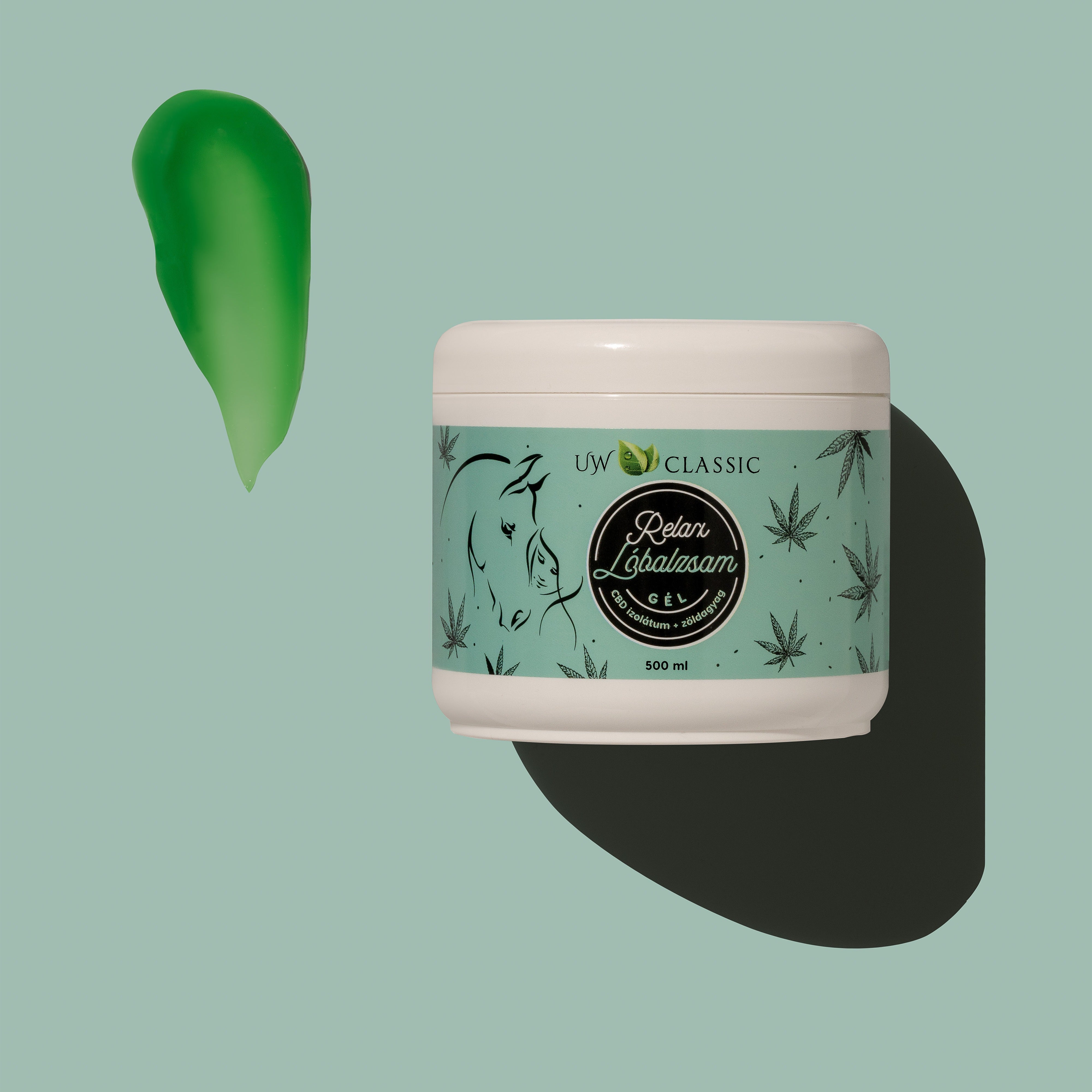 UW Classic Lóbalzsam Relax gél - CBD izolátummal + zöldagyaggal 500 ml