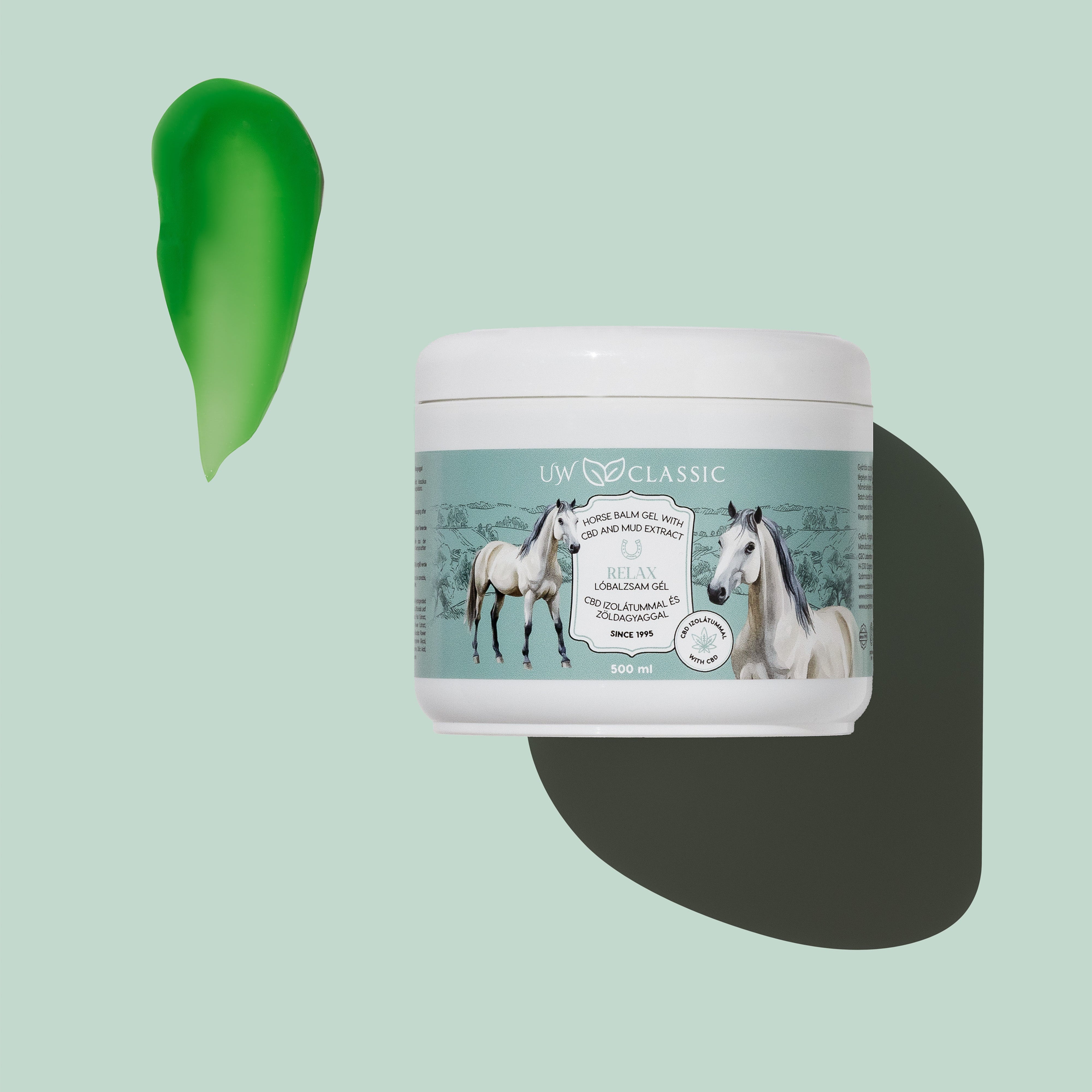 UW Classic Lóbalzsam Relax gél - CBD izolátummal + zöldagyaggal 500 ml