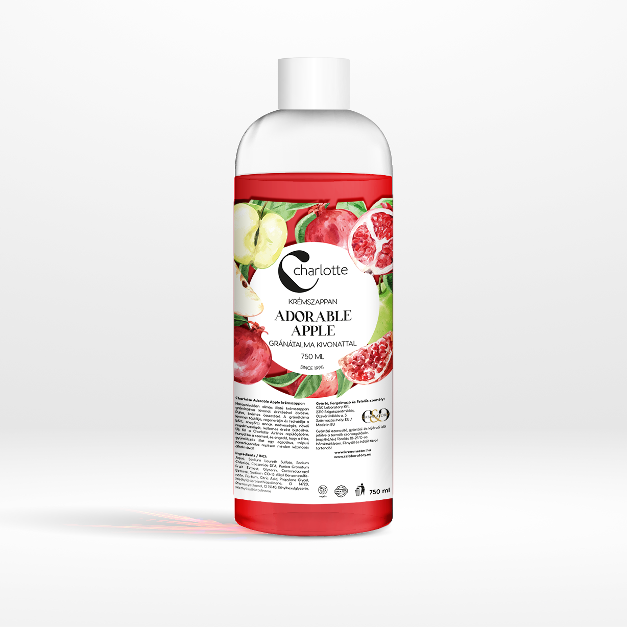 Charlotte Adorable Apple krémszappan utántöltő 750 ml