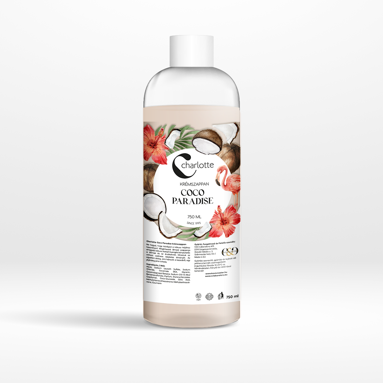 Charlotte Coco Paradise krémszappan utántöltő 750 ml
