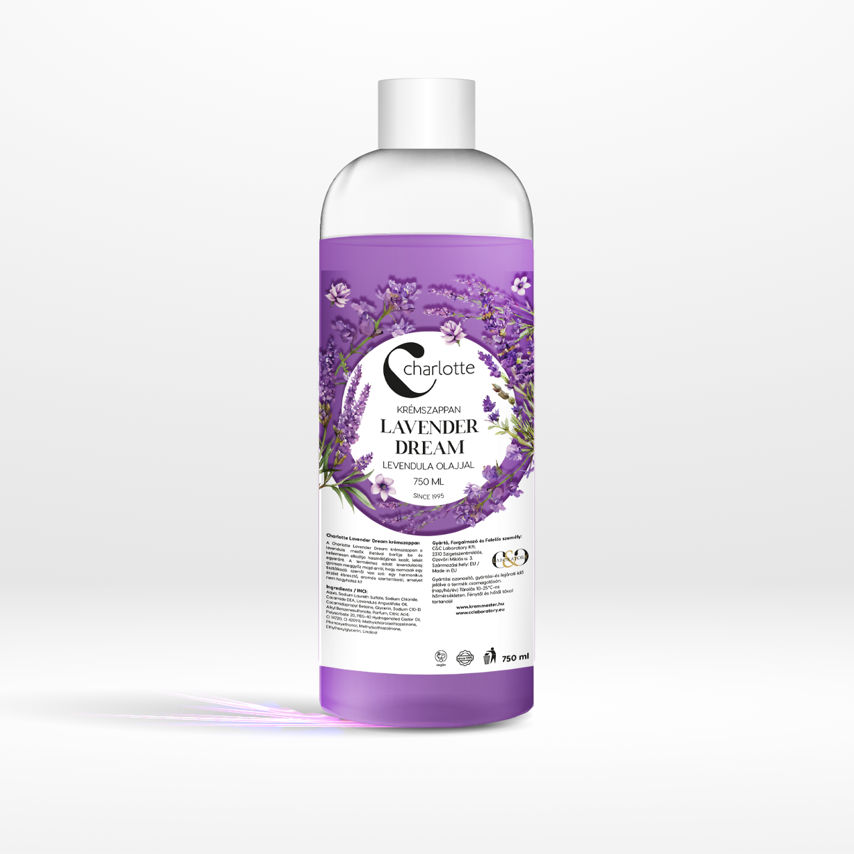 Charlotte Lavender Dream krémszappan utántöltő 750 ml