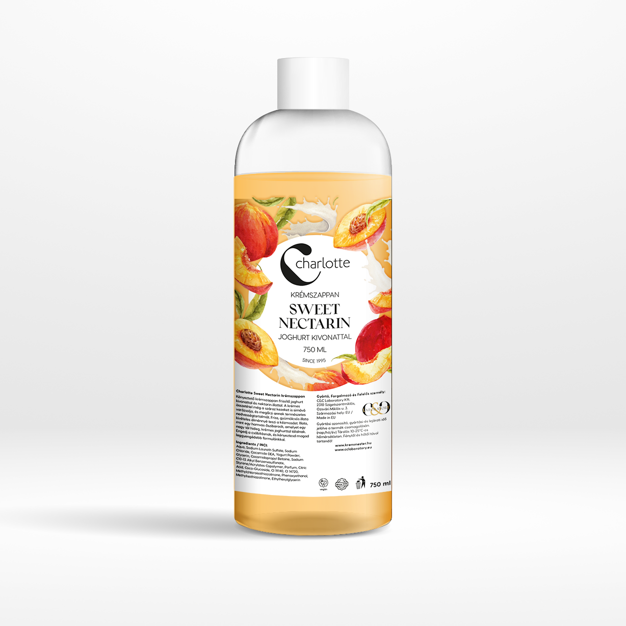 Charlotte Sweet Nectarin krémszappan utántöltő 750 ml