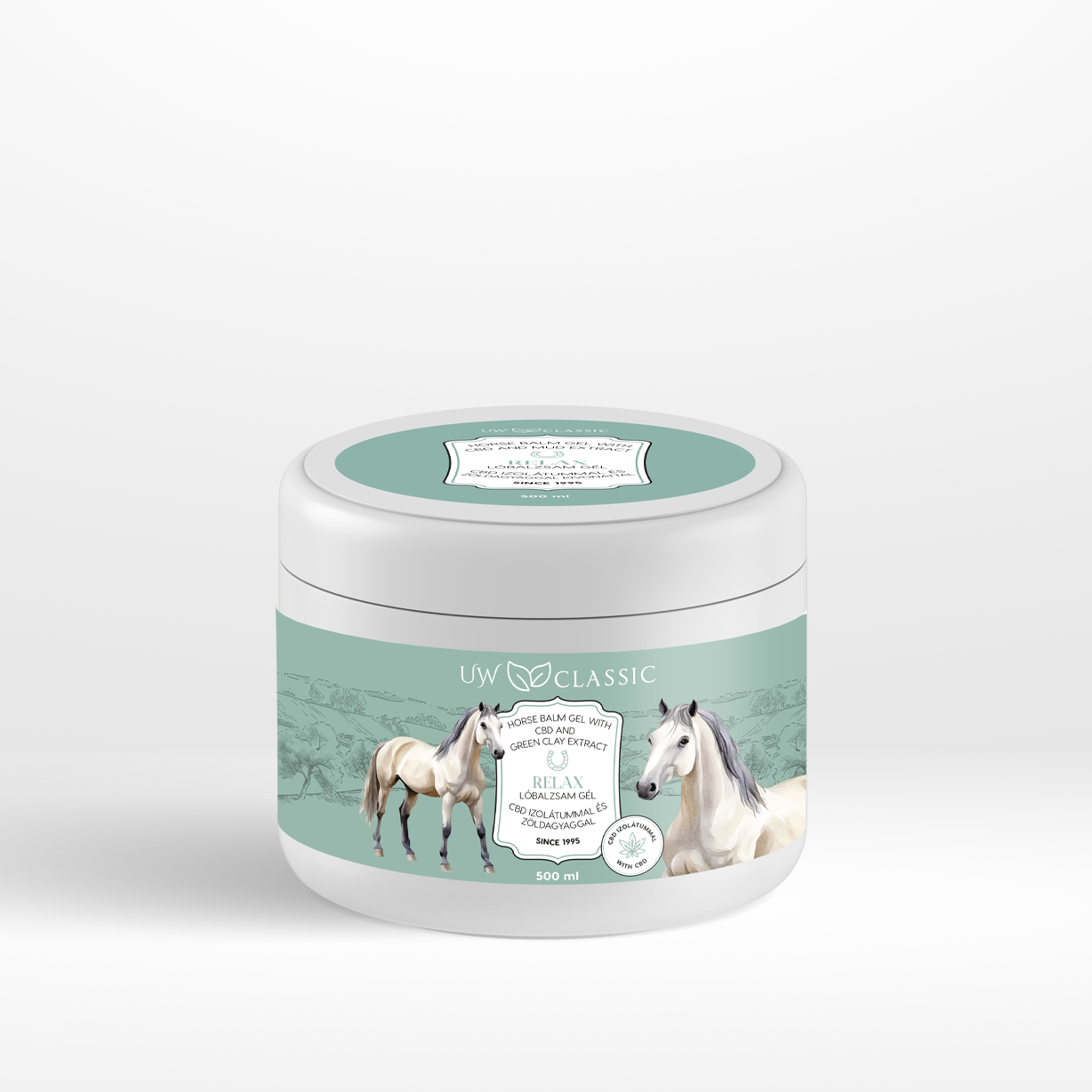 UW Classic Lóbalzsam Relax gél - CBD izolátummal + zöldagyaggal 500 ml